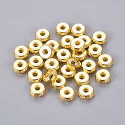 Perles en alliage de style tibétain, sans plomb et sans cadmium, rondelle, dorée, environ 8 mm de diamètre, épaisseur de 3mm, Trou: 2mm