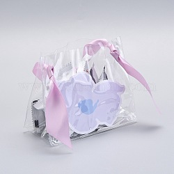 PVC-Plastiktüten, mit Seidengriff, für Geschenktüten-Gastgeschenke, Perle rosa, 19x13.5 cm, 10 Sätze / Beutel
