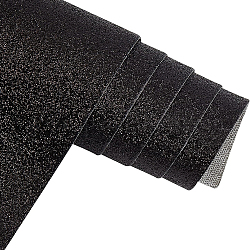 Ткань из искусственной кожи с пайетками, для аксессуаров для одежды, чёрные, 135x30x0.08 см