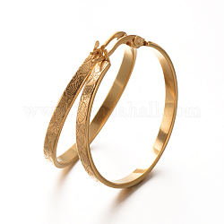 Женские серьги-кольца из нержавеющей стали, гипоаллергенные серьги, золотые, 304 мм, штифты : 35x3.5 мм