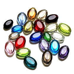 Imitazione branelli di cristallo austriaco, grado aaa, sfaccettato, ovale, colore misto, 9.5x6x3mm, Foro: 0.7~0.9 mm