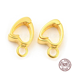 925 Sterling Silver Hinged Pendant Bails, Enhancer Shortener Bails with Loops, Long-Lasting Plated, with 925 Stamp, Real 18K Gold Plated, 8x13x3mm, Hole: 2mm
