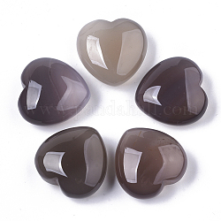 Натуральные целебные камни серого агата, сердце любовь камни, карманные пальмовые камни для балансировки рейки, 29~30x30~31x12~15 мм