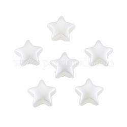 ABS Plastic Imitation Pearl Beads, Star, WhiteSmoke, 10.5x11.5x6mm, Hole: 1.5mm