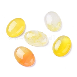 Cabujones de ágata amarilla natural, teñido y climatizada, oval, 20~25x15~18x6.5~7.5mm