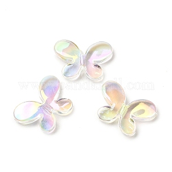 Placage uv transparent perles acryliques irisées arc-en-ciel, papillon, clair ab, 21.5x30x6mm, Trou: 2mm