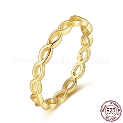 925 стерлингового серебра кольца перста, кольцо бесконечности для женщин, пустое кольцо, со штампом s925, реальный 14k позолоченный, 2.7 мм, размер США 6 (16.5 мм)