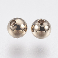 Messing Perlen, Runde, Kaffee golden, 5 mm, Bohrung: 1.2 mm, ca. 21 Stk. / 5 g
