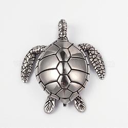 304 Stainless Steel Big Pendants, Turtle/Tortoise, Antique Silver, 54x48x13mm, Hole: 5x8mm