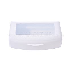 Boîte à outils en plastique pvc nail art, plateaux de stérilisation, rectangle, blanc, 22.5x10.5x7 cm