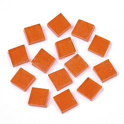 Cabochons de cristal transparente, Azulejos de mosaico, Para decoración del hogar o manualidades de diy, cuadrado, rojo naranja, 10x10x3~4mm, aproximamente 270 unidades / 200 g
