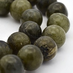Labradorita natural hebras de perlas reronda, 12mm, agujero: 1 mm, aproximamente 33 pcs / cadena, 15.3 pulgada