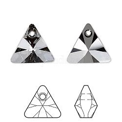 Ciondolo di strass di cristallo austriaco, 6628, passioni cristallo, triangolo Xilion, 001 notte argento sini_crystal, 8x8x5mm, Foro: 1 mm