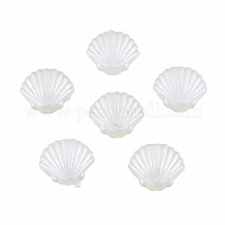 Perles d'imitation perles en plastique ABS, coquille / coquille Saint-Jacques, fumée blanche, 10x11.5x4mm, Trou: 1.8mm