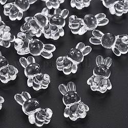 Perline acrilico trasparente, coniglio, chiaro, 24.5x14.5x11mm, Foro: 2.5 mm, circa 300pcs/500g