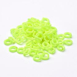Perlas de tejido de poliéster, anillo, amarillo verdoso, 6x2mm, agujero: 3 mm, aproximamente 200 unidades / bolsa