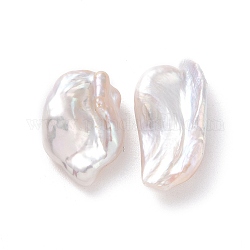 Perles de perles keshi naturelles, perle de culture d'eau douce, pas de trous / non percés, pépites, blanc antique, 10~11.5x7~8x5~6mm