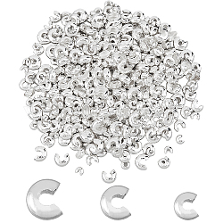 Hobbiesay 450pcs 3 couvre-perles à sertir en laiton de style, sans nickel, couleur d'argent, 3~5mm