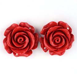Цветок розы киноварные соединения, огнеупорный кирпич, 29x29x11.5 мм, отверстие : 1.5 мм