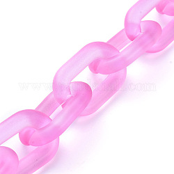 Прозрачные акриловые кабельные цепи ручной работы, овальные, для изготовления ювелирных изделий, ярко-розовый, ссылка: 31x19x5 mm, 39.37 дюйм (1 м) на прядь