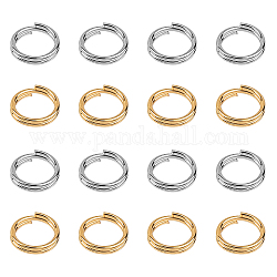 Unicraftale 304 разрезные кольца из нержавеющей стали, кольца с двойной петлей, золотые и нержавеющая сталь цвет, 5x1 мм, внутренний диаметр: 3.8 мм, одножильный: 0.5 мм, 2 цветов, 100 шт / цвет, 200 шт