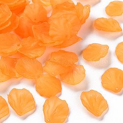 透明つや消しアクリルパーツ  花弁  オレンジ  19.5x16.5x4mm  穴：1.5mm