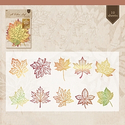 10Pcs 10 Styles Autumn Theme Hollow Leaf Scrapbook Paper Pad, for DIY Album Scrapbook, Greeting Card, Background Paper, Mixed Color, 110x92mm, 1pc/style