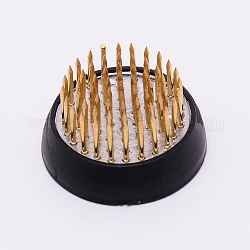 生け花アクセサリー  真鍮の針で  ラバーシャーシと鉛合金ベースボード  コラム  ゴールドカラー  35x19mm