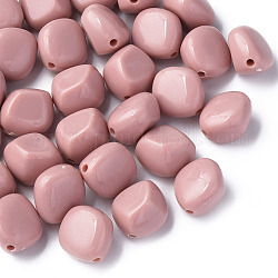 Abalorios acrílicos opacos, pepitas, rosa, 15.5x14x11mm, agujero: 1.8 mm, aproximamente 380 unidades / 500 g