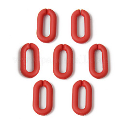 Прорезиненные акриловые кольца, разъемы для быстрой связи, для изготовления кабельных цепей, овальные, красные, 20x11x3 мм, внутренний диаметр: 13.5x4 мм