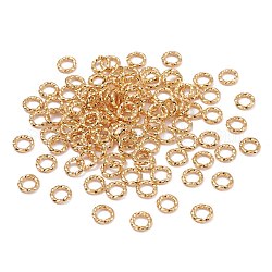 Latón anillos del salto abierto, Plateado de larga duración, anillo de giro, real 18k chapado en oro, 18 calibre, 6x1mm, diámetro interior: 4 mm