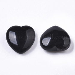Natürlicher Obsidian-Herz-Liebesstein, Taschenpalmenstein zum Reiki-Ausgleich, 30x30.5x12.5 mm
