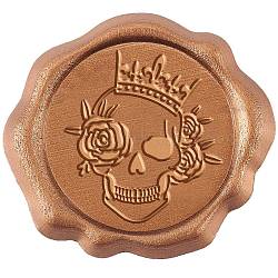 Craspire 50pcs autocollants de sceau de cire adhésive, décoration de sceau d'enveloppe, pour le cadeau de bricolage de scrapbooking d'artisanat, motif crâne, 2.5 cm