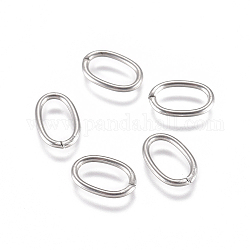 304 anelli di salto in acciaio inox, anelli di salto aperti, ovale, colore acciaio inossidabile, 18 gauge, 9x6x1mm, diametro interno: 7x4mm