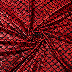 Tessuto fingerinspire a scaglie di sirena tessuto spandex con ologramma scintillante da 39.4x59 pollice colore rosso iridescente tessuto elasticizzato a 2 vie, tessuto con stampa a scaglie di pesce con stampa sirena glitterata per il fai da te, decorazioni per striscioni