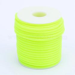 Hohlrohr PVC-Schlauch aus synthetischem Kautschuk, um weiße Kunststoffspule gewickelt, grün gelb, 2 mm, Bohrung: 1 mm, ca. 54.68 Yard (50m)/Rolle