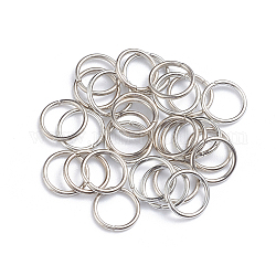 Anellini di Ferro, anelli di salto aperti, anello rotondo, platino, 6x0.9mm, 19 gauge, diametro interno: 4.2mm, circa 100pcs/scatola