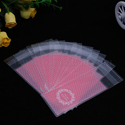 Sacchetti di plastica cellofan rettangolo, per l'imballaggio del rossetto, rosa caldo, 13x5cm, 