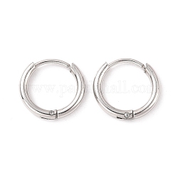 304 серьги-кольца из нержавеющей стали для женщин, цвет нержавеющей стали, 14 датчик, 11x1.6 мм, штифты : 0.7 мм