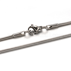 Collares de cadena de serpiente de 304 acero inoxidable, con cierre de langosta, color acero inoxidable, 21.6 pulgada (55 cm), 1.5mm