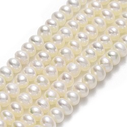 Brins de perles de culture d'eau douce naturelles, 5a, ronde, linge, 4.5~5.5x4.5x4mm, Trou: 0.5mm, Environ 97~100 pcs/chapelet, 14.37~14.57'' (36.5~37 cm)