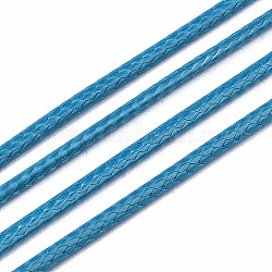 Cordons de fil de coton ciré, avec bobine, bleu acier, 2mm, environ 90 m / bibone 