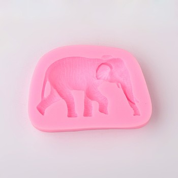 Elephant Design DIY Food Grade Silicone Molds AJEW-L054-30