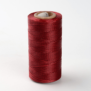 Cordes plates en polyester ciré, rouge foncé, 1x0.3mm, environ 284.33 yards (260 m)/rouleau