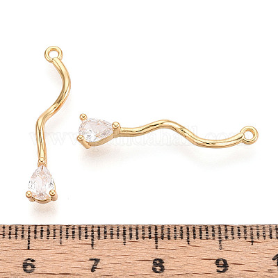 Латунные микропаве прозрачные подвески с фианитом KK-T078-01G-01-1