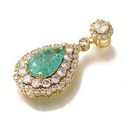 Подвеска из латуни с микро-паве и кубическим цирконием KK-H485-20G-01-1