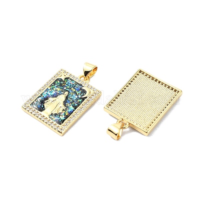 Латунные микропаве прозрачные подвески с фианитом KK-A221-20G-1