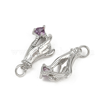 Латунные микро проложить кубического циркония подвески KK-C093-01B-P-1