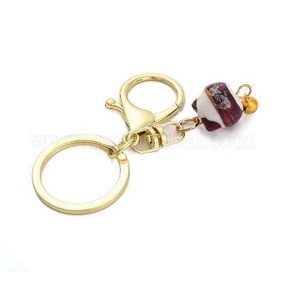 Фарфоровый брелок с кулоном кота удачи KEYC-G064-03H-1