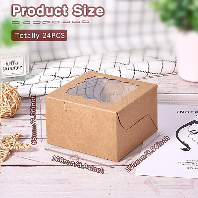 Квадратные бумажные коробки для печенья с квадратным прозрачным окном с кружевными краями CON-TAC0001-12A-02-1